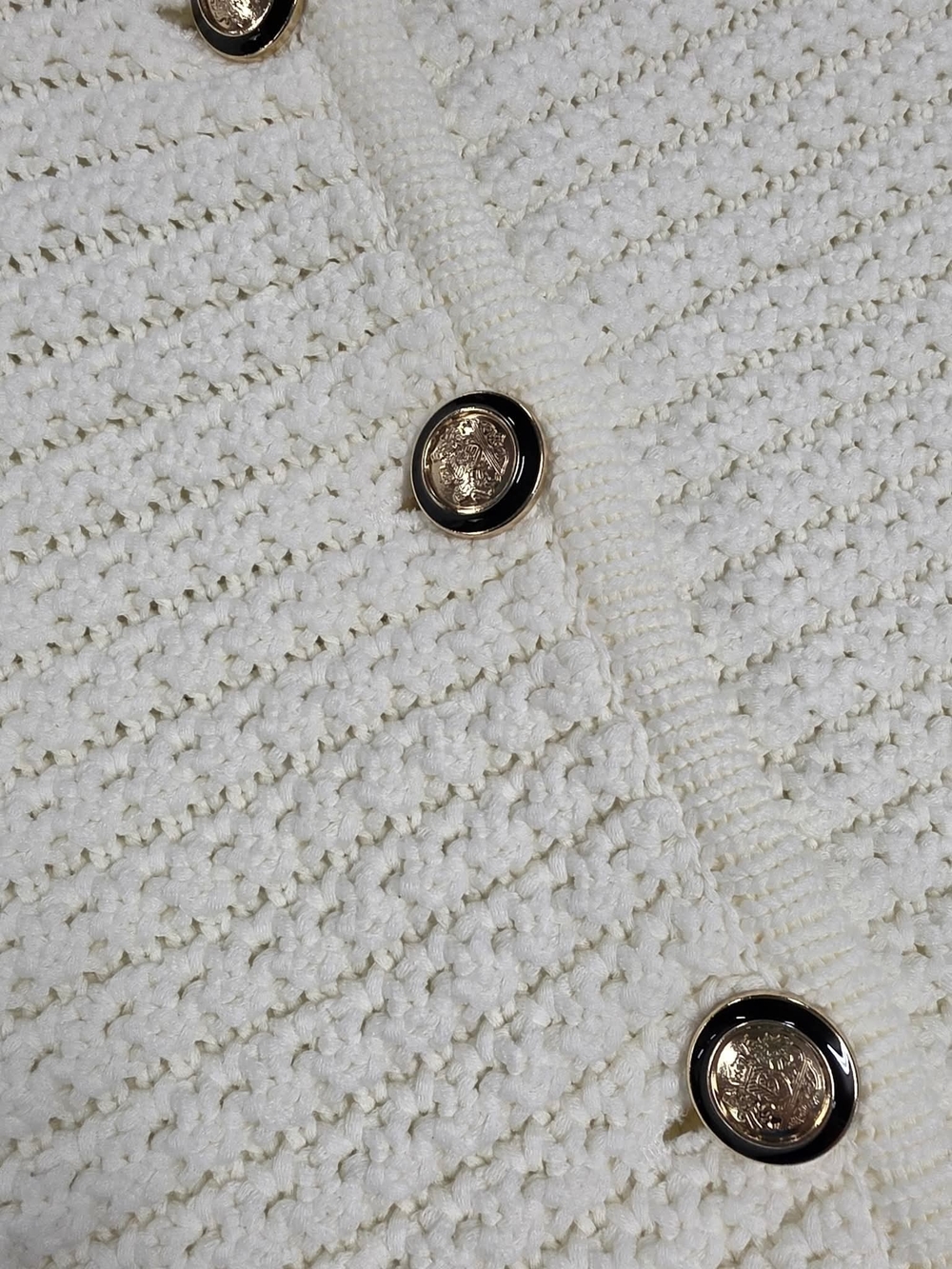 ba&sh Cream Textured Knit Button-Front Cardigan - Picture 4 of 7